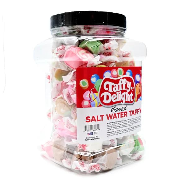 Taffy Delight Assorted Salt Water Taffy 16oz Jar