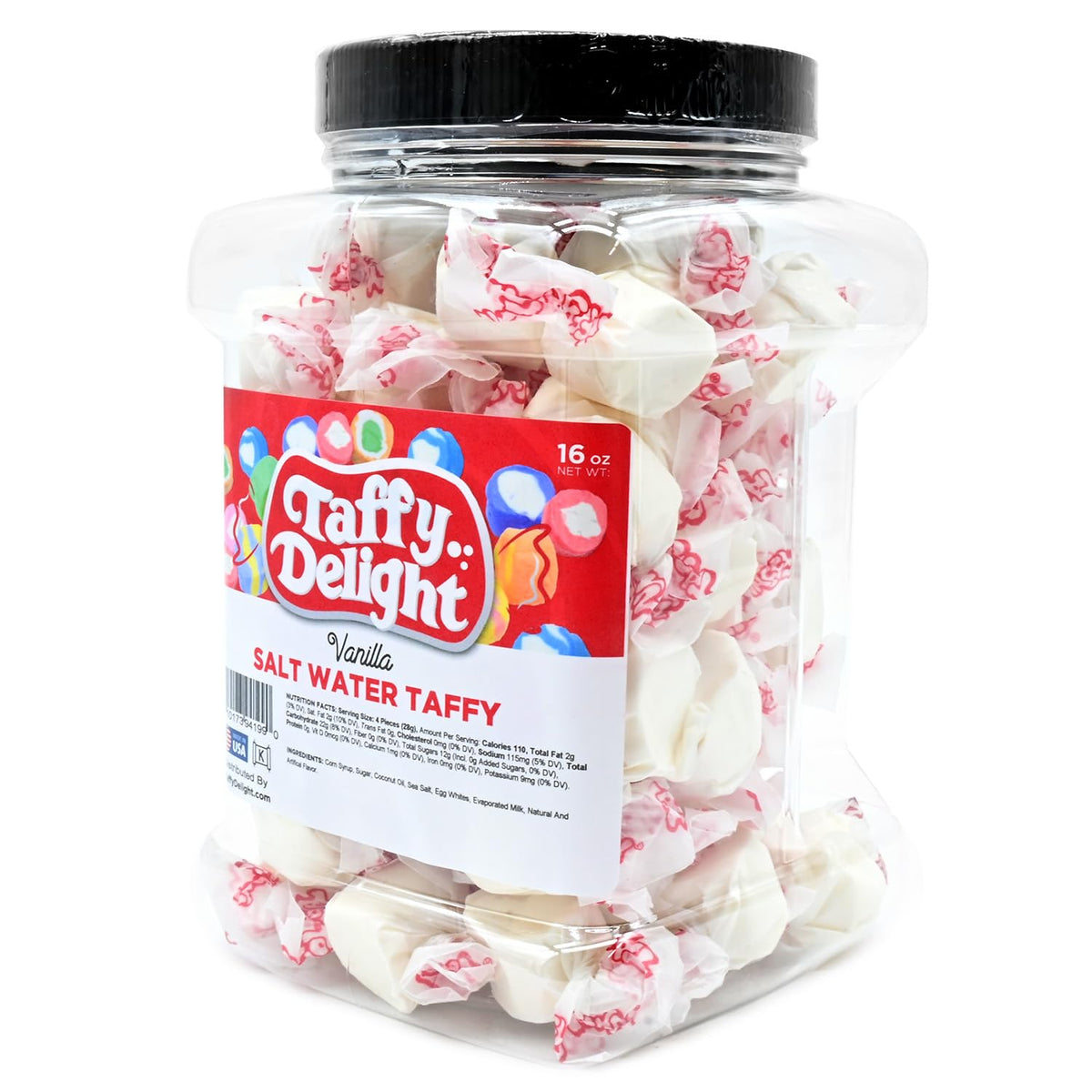 Taffy Delight Vanilla Salt Water Taffy 16oz Jar