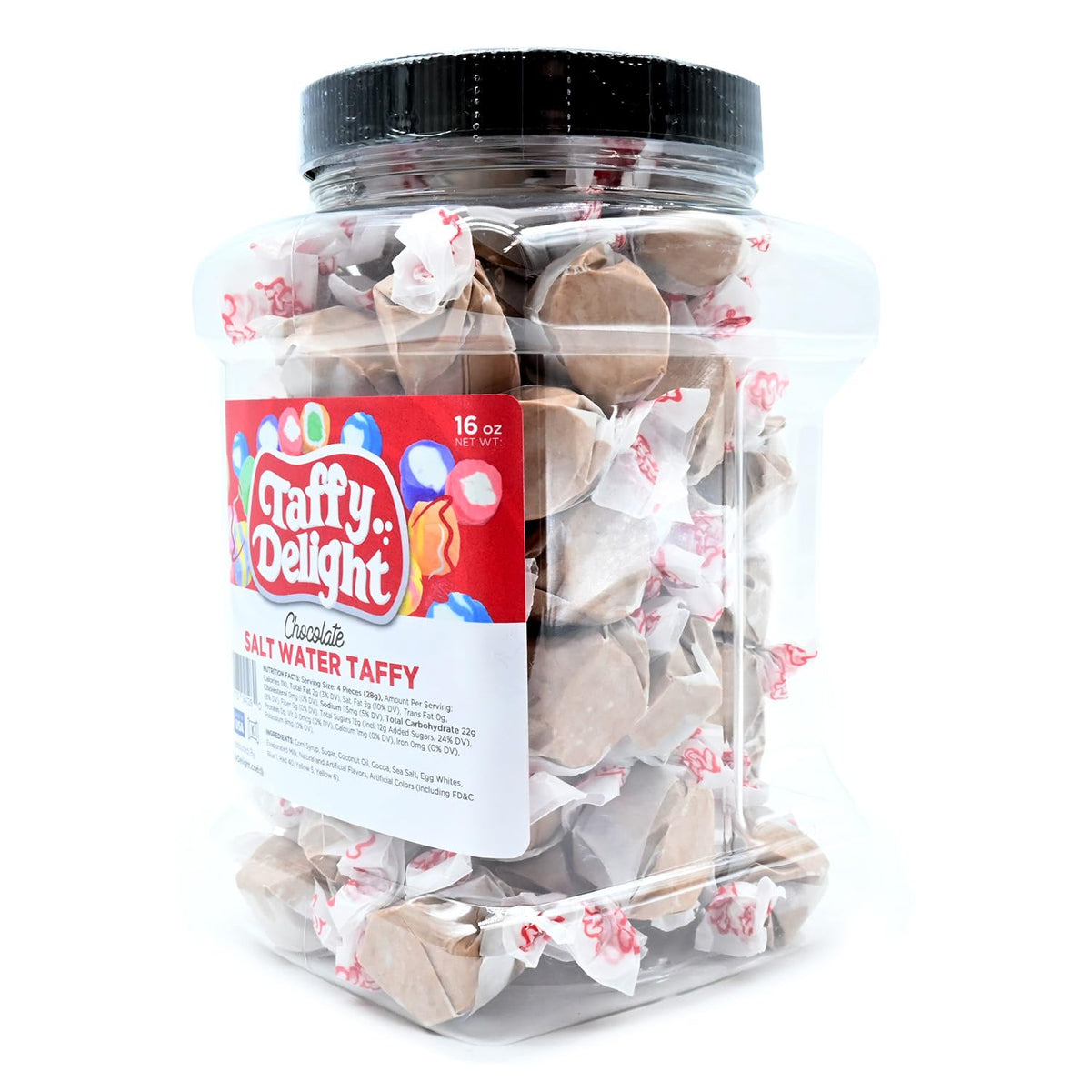 Taffy Delight Chocolate Salt Water Taffy 16oz Jar