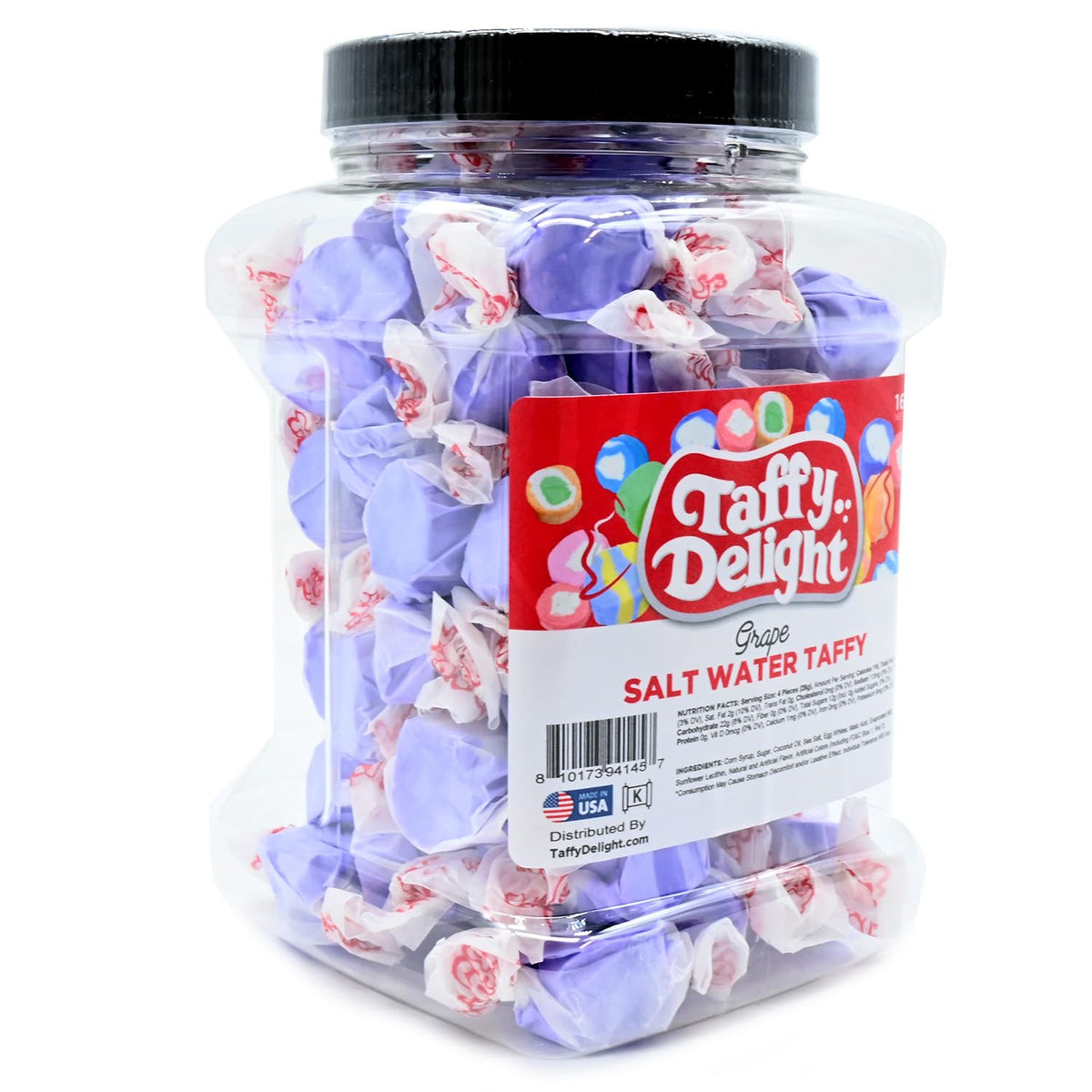 Taffy Delight Grape Salt Water Taffy 16oz Jar