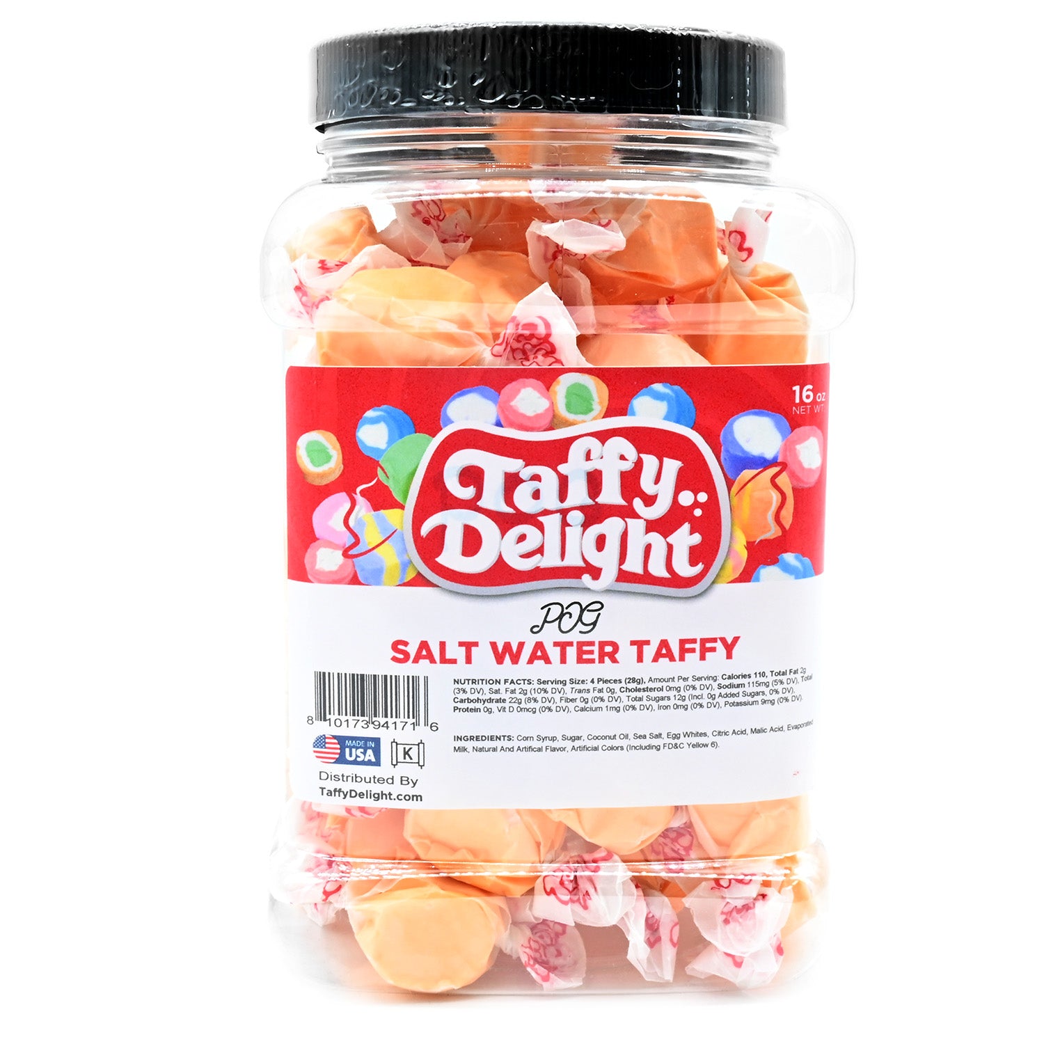 Taffy Delight POG Salt Water Taffy 16oz Jar
