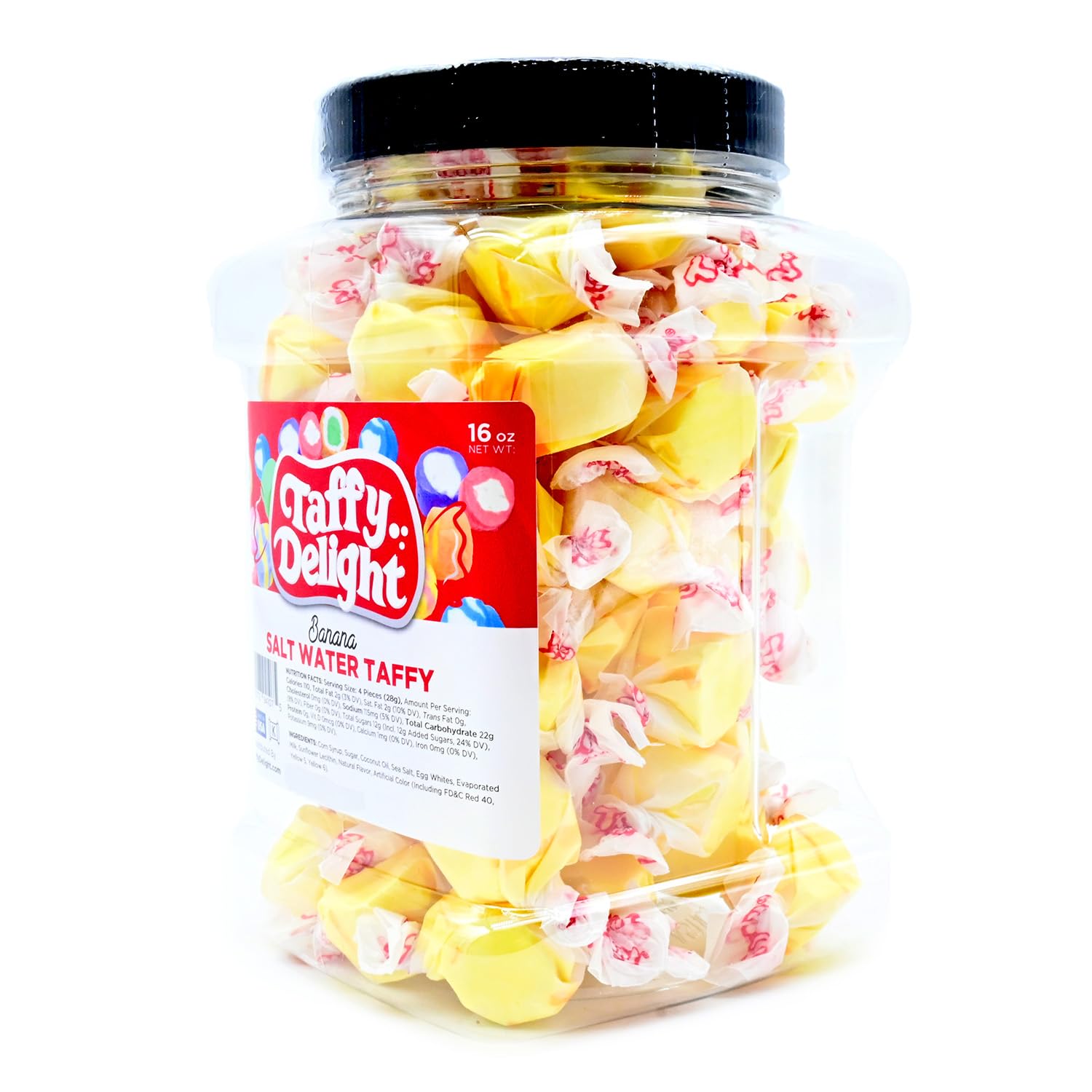 Taffy Delight Banana Salt Water Taffy 16oz Jar