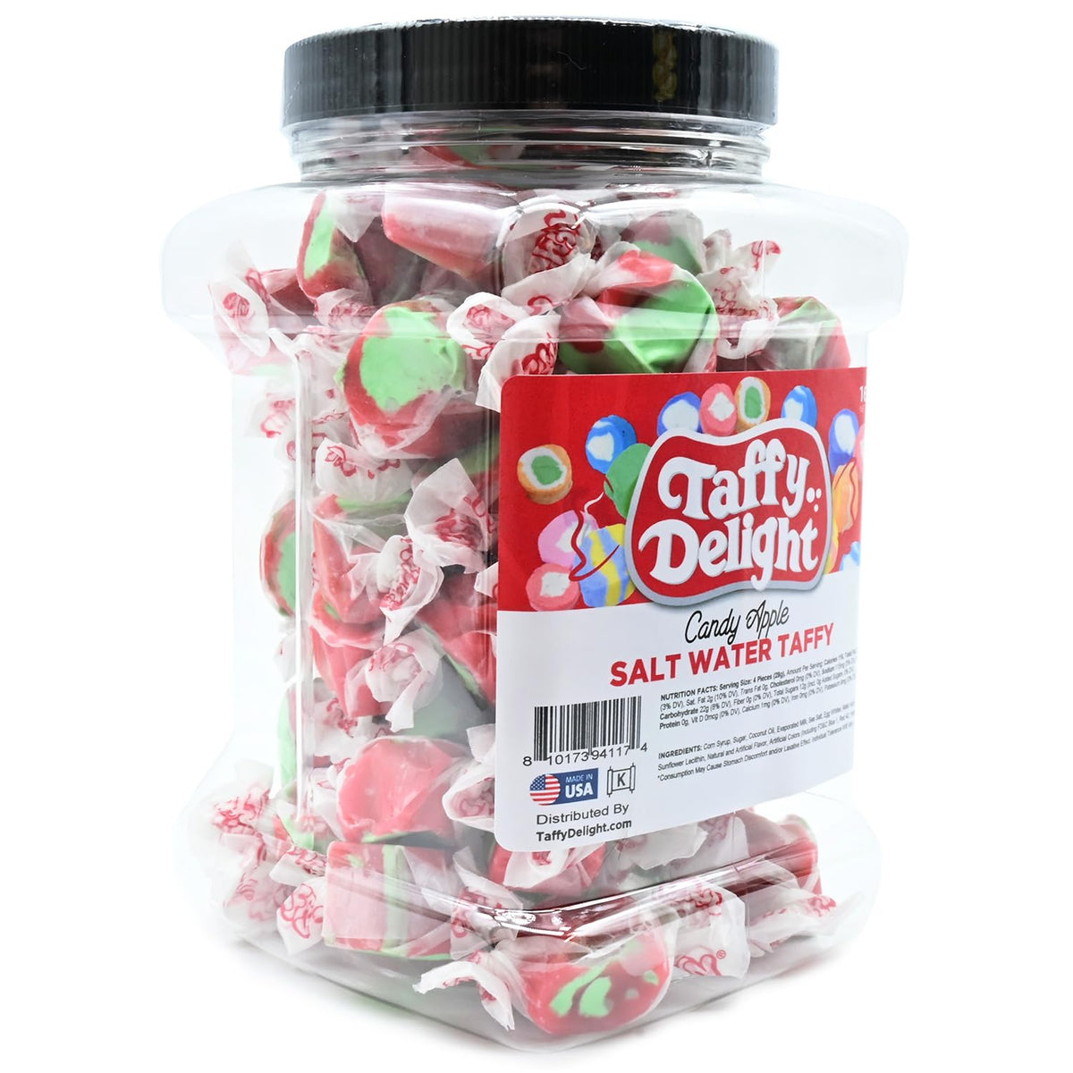Taffy Delight Candy Apple Salt Water Taffy 16oz Jar