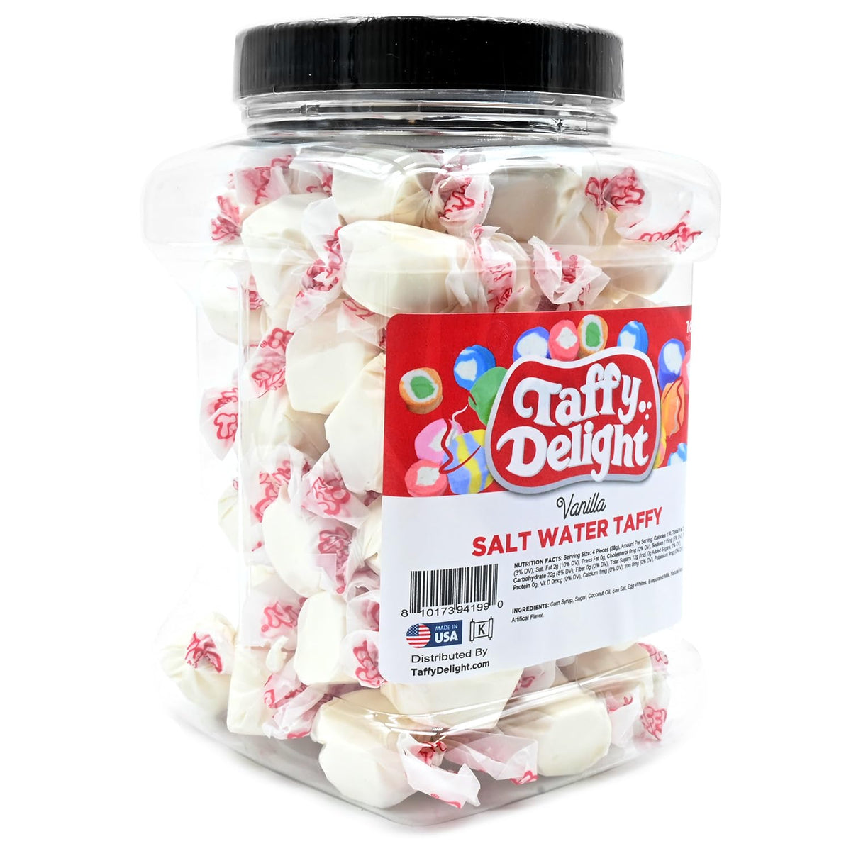 Taffy Delight Vanilla Salt Water Taffy 16oz Jar
