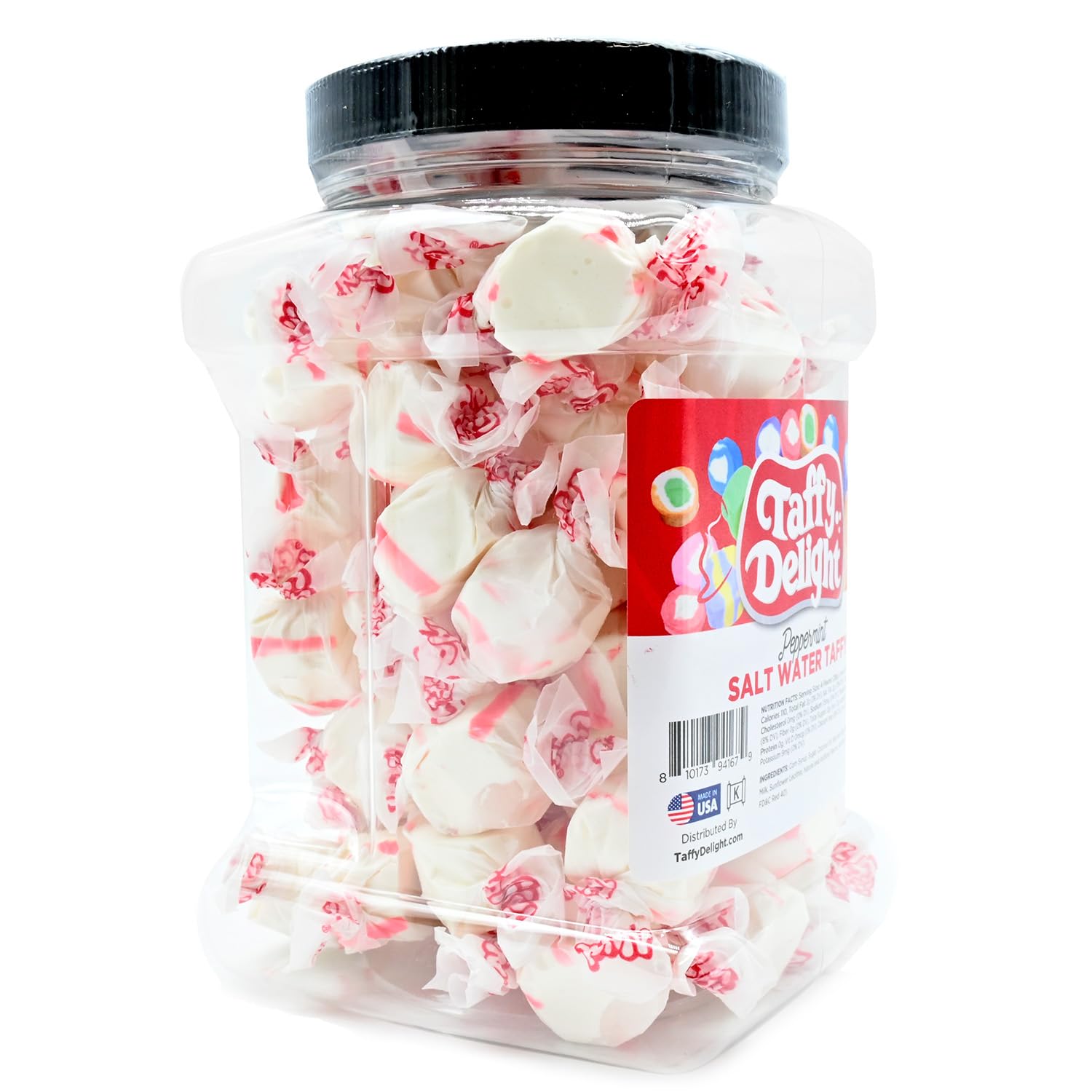 Taffy Delight Peppermint Salt Water Taffy 16oz Jar