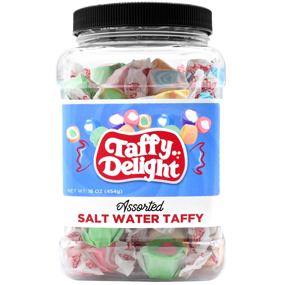 Taffy Delight Assorted Salt Water Taffy 16oz Jar