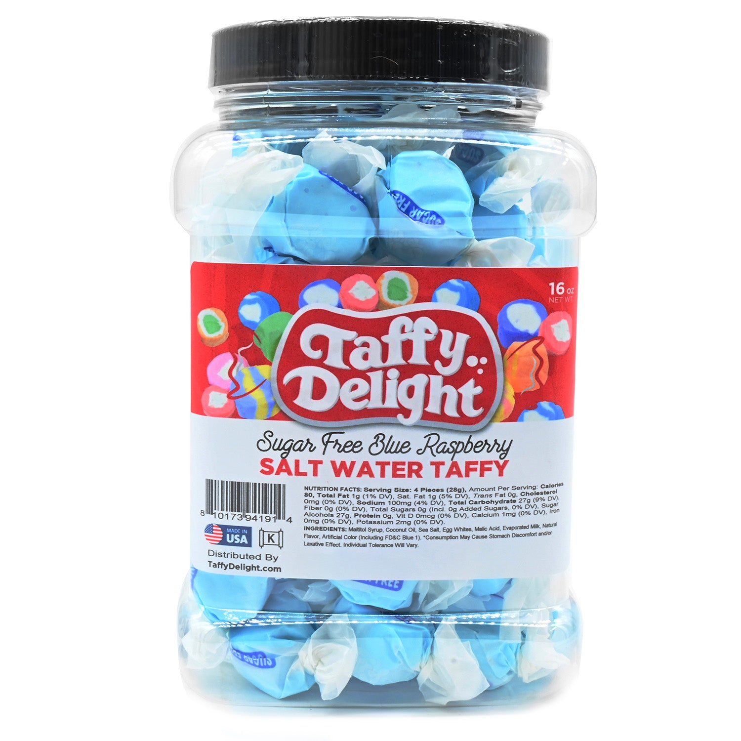 Taffy Delight Sugar Free Blue Raspberry Salt Water Taffy