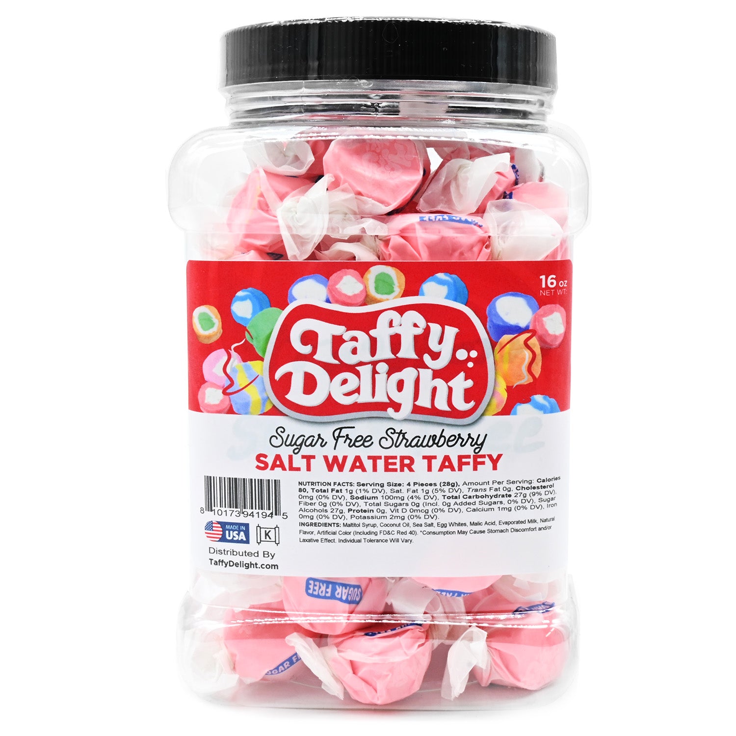 Taffy Delight Sugar Free Strawberry Salt Water Taffy